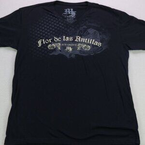 My Father Cigars Shirt Mens XL Black Gold Flor De Las Antillas